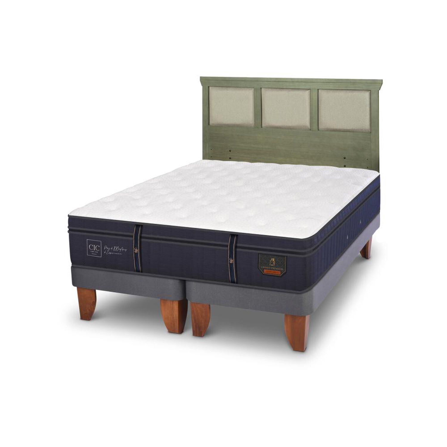 Cama Europea Cic Linea Premium / 2 Plazas / Base Dividida + Respaldo image number 4.0