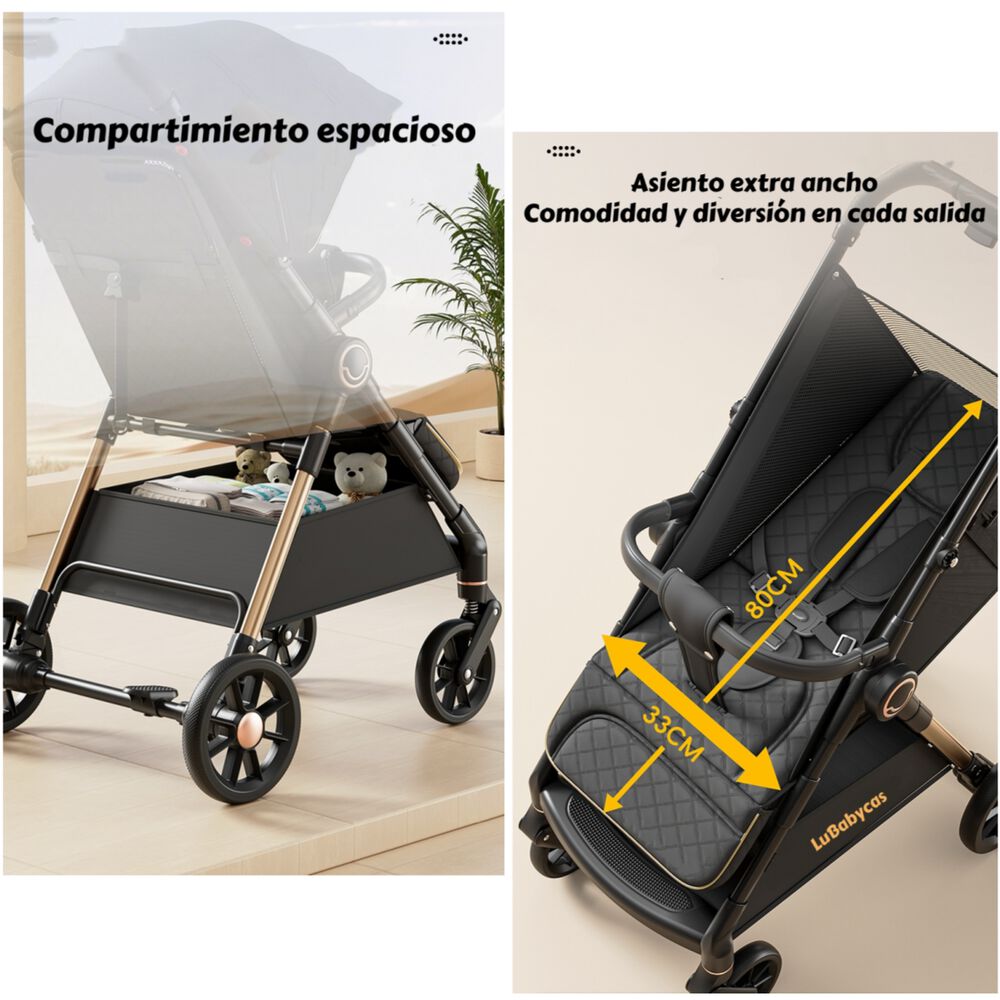 Coche De Paseo Últra Resistente 25kg Tek Dorado Lubabycas image number 7.0