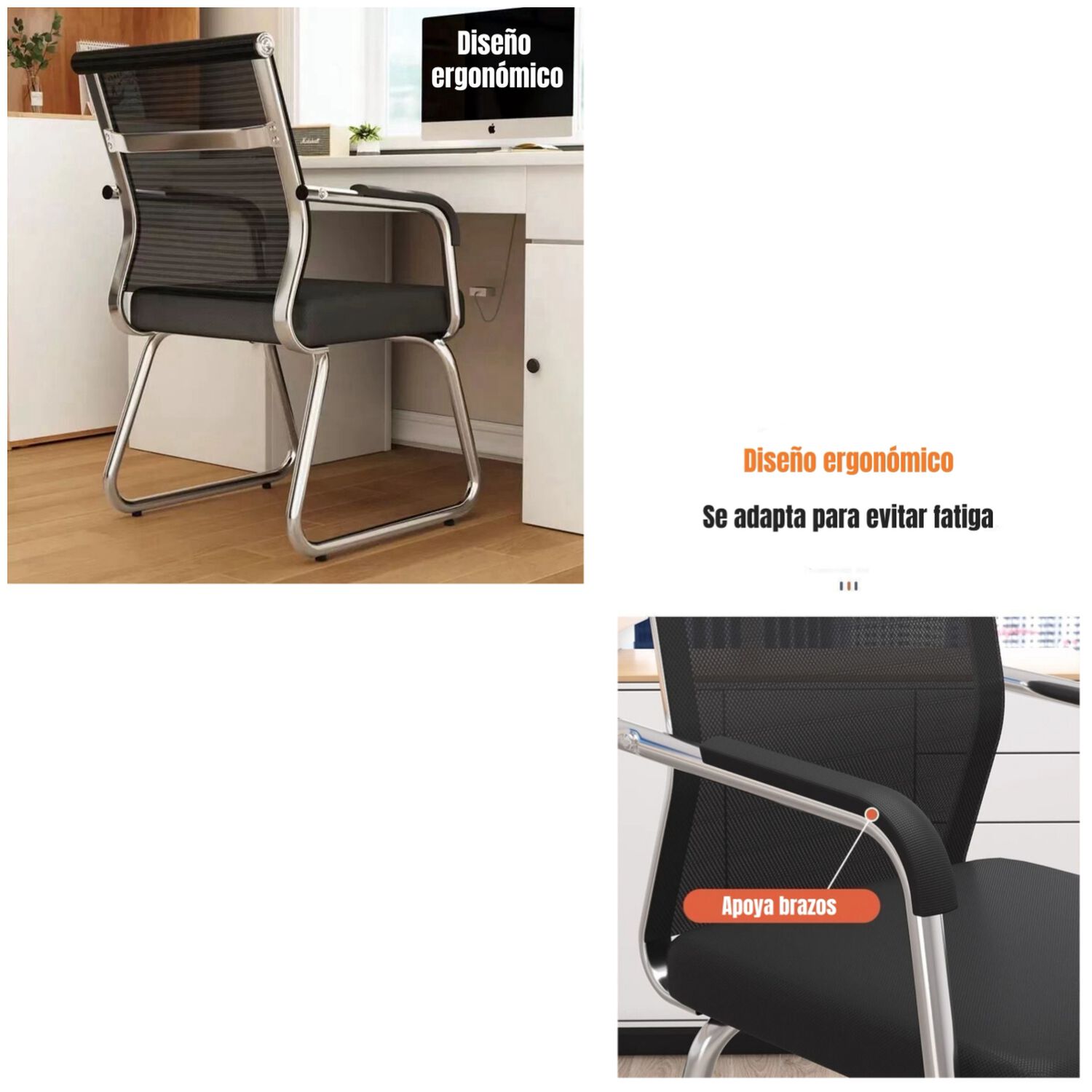 Silla De Escritorio Oficina Negra By Lubabycas image number 4.0