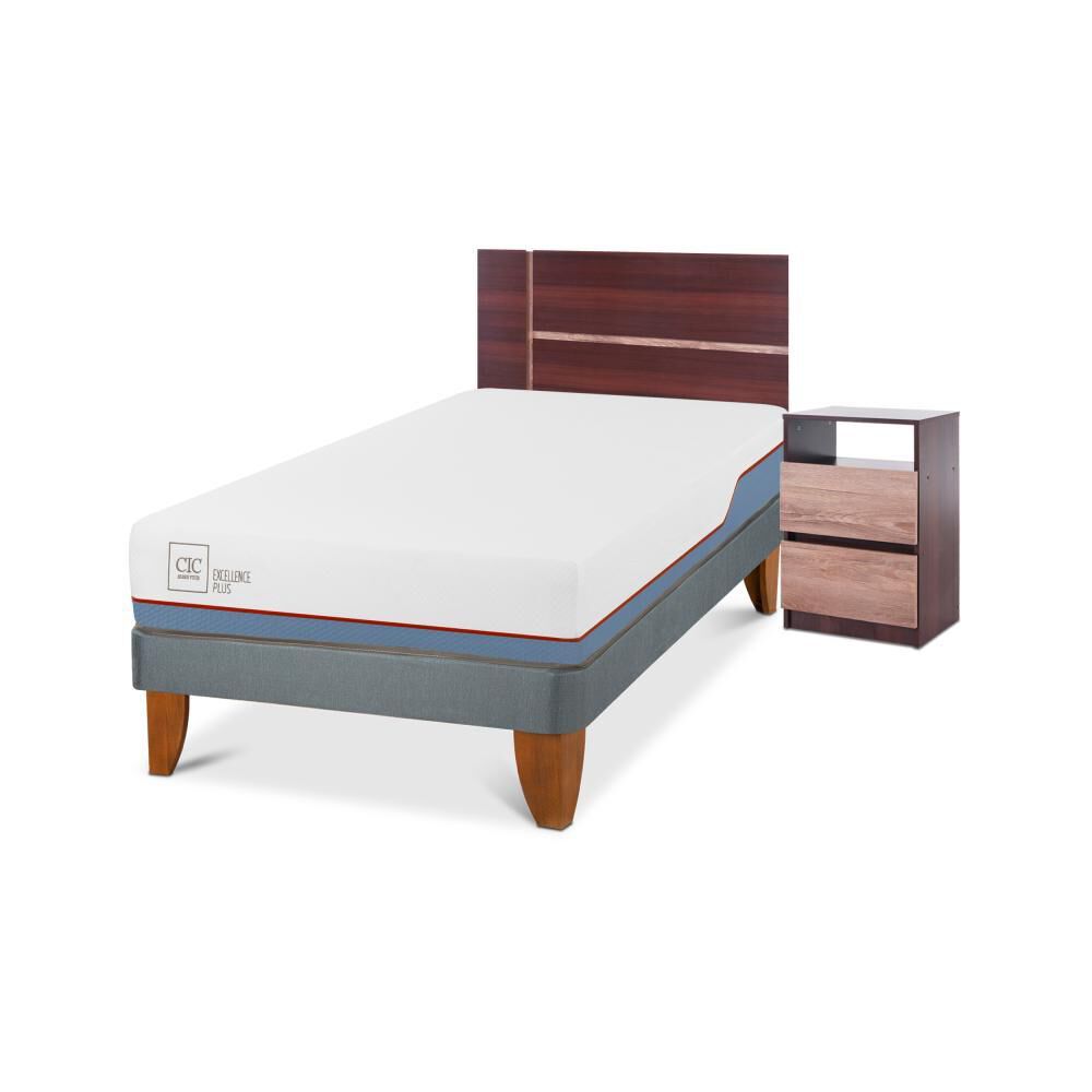 Cama Europea Cic Excellence Plus / 1.5 Plazas / Base Normal + Set De Maderas image number 1.0