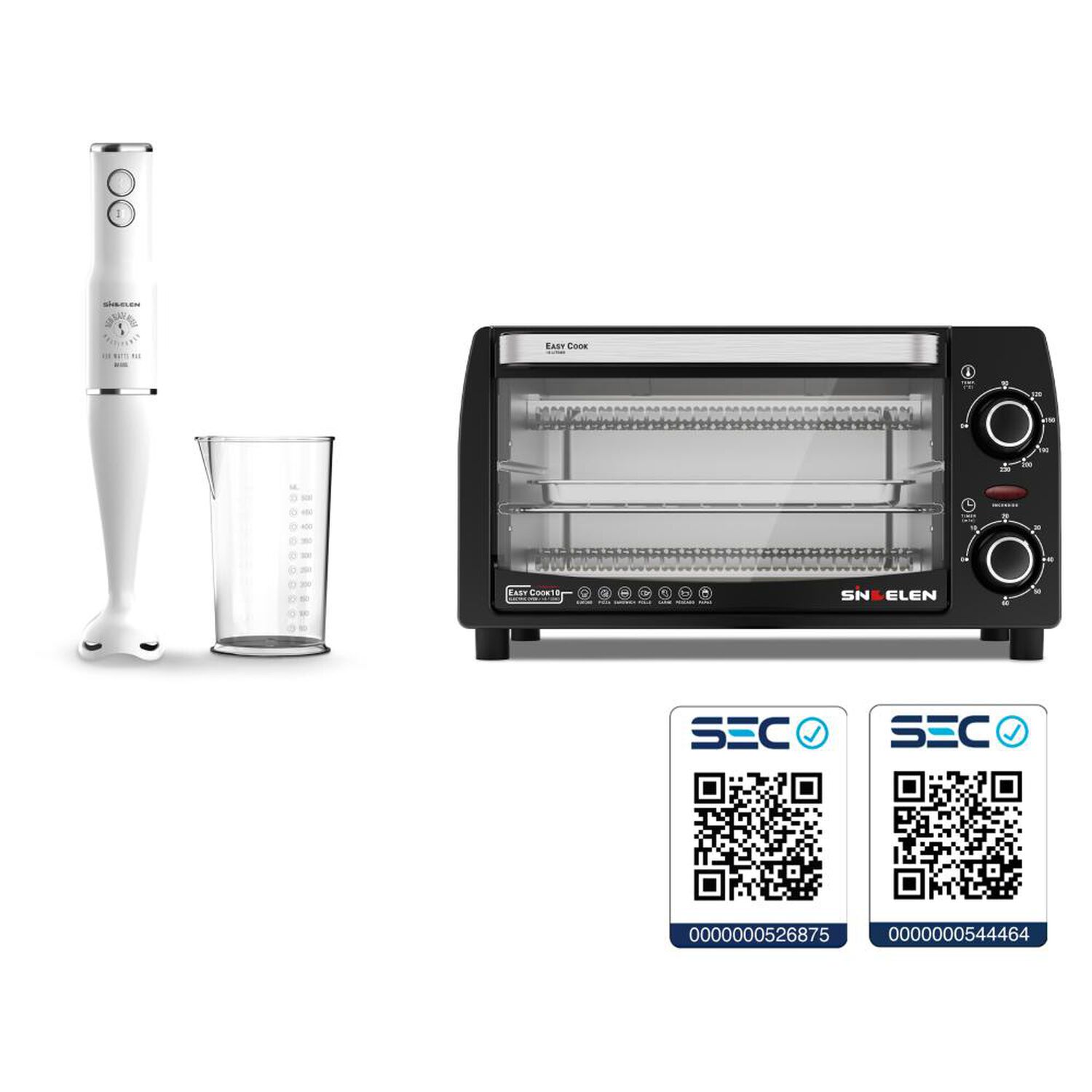 Combo Minipimer M&aacute;s Horno El&eacute;ctrico Sindelen He-105ng + Bm-500bl image number 5.0