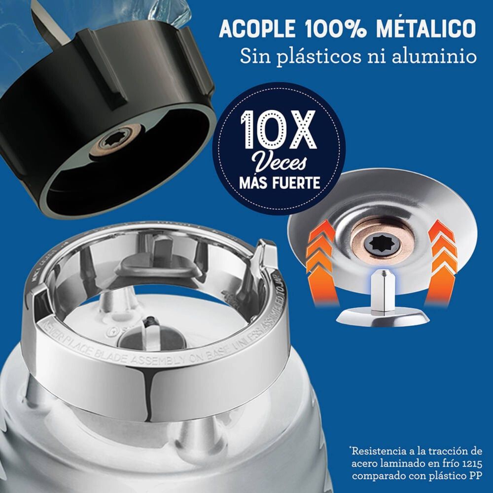 Licuadora Clásica Oster Cromo Con Perilla Ergonómica De 3 Velocidades Blst4655 image number 2.0