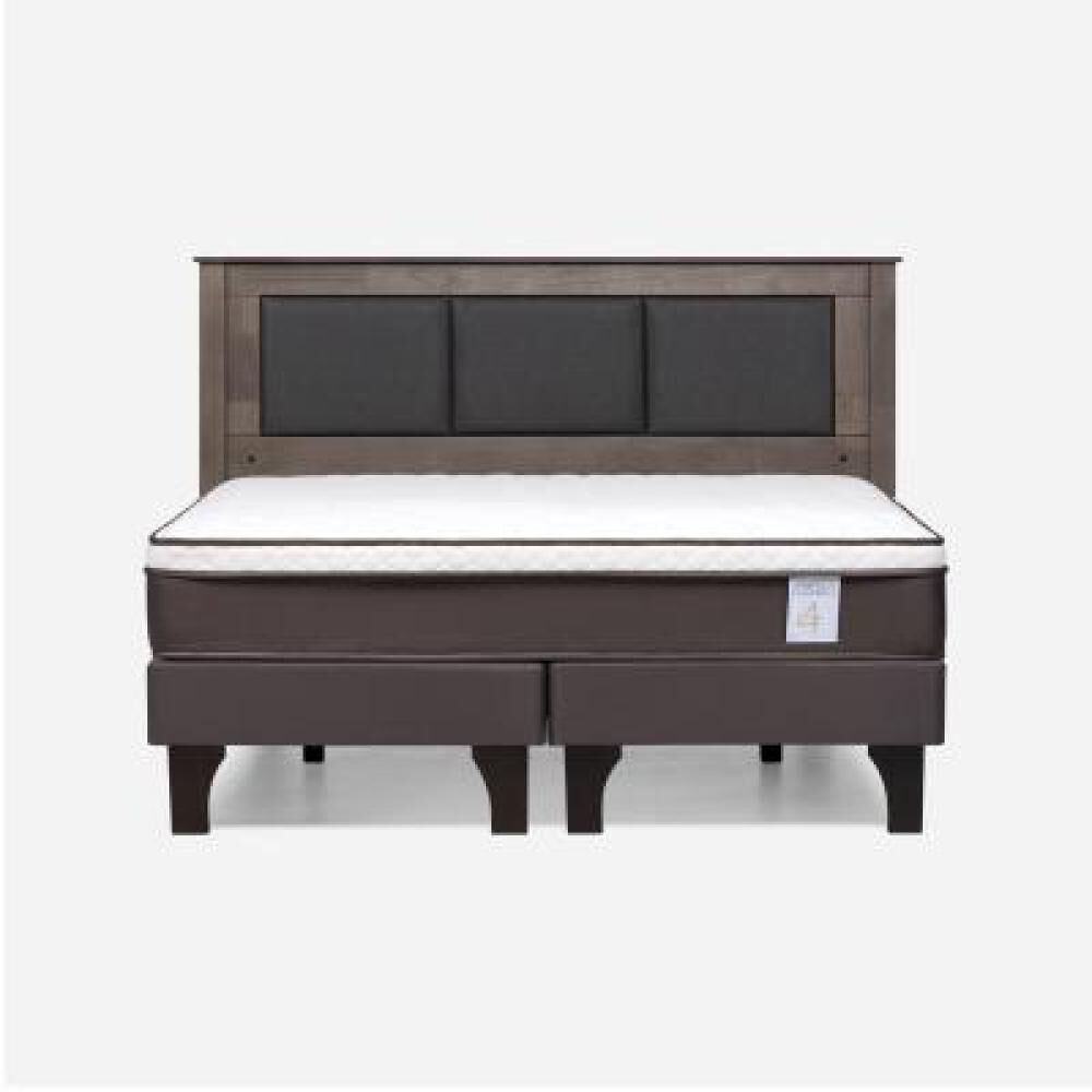 Cama Europea Rosen New Style 4 Plus / King / Base Dividida  + Respaldo Rachel Gris image number 6.0