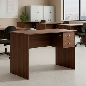 Escritorio 2 Cajones Con Llave Nogal