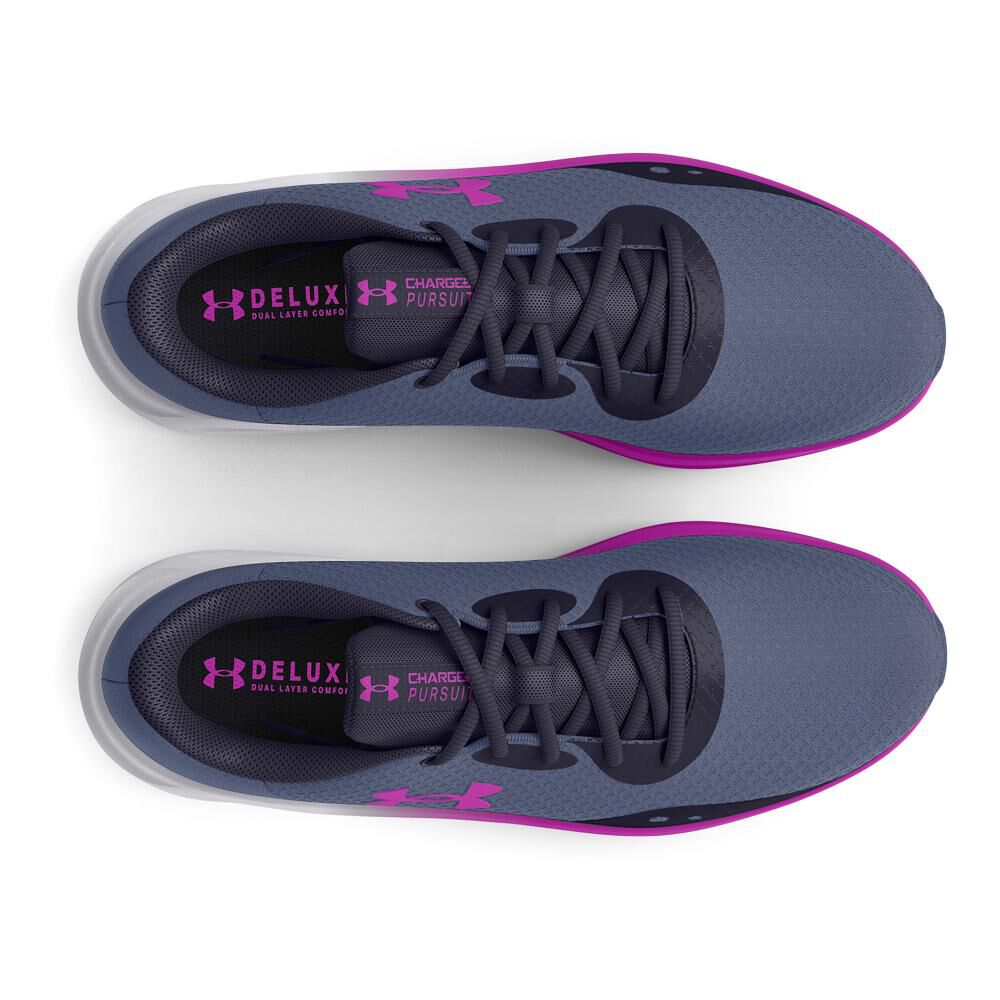 Zapatilla Running Under Armour Mujer Charged Pursuit Acero image number 3.0
