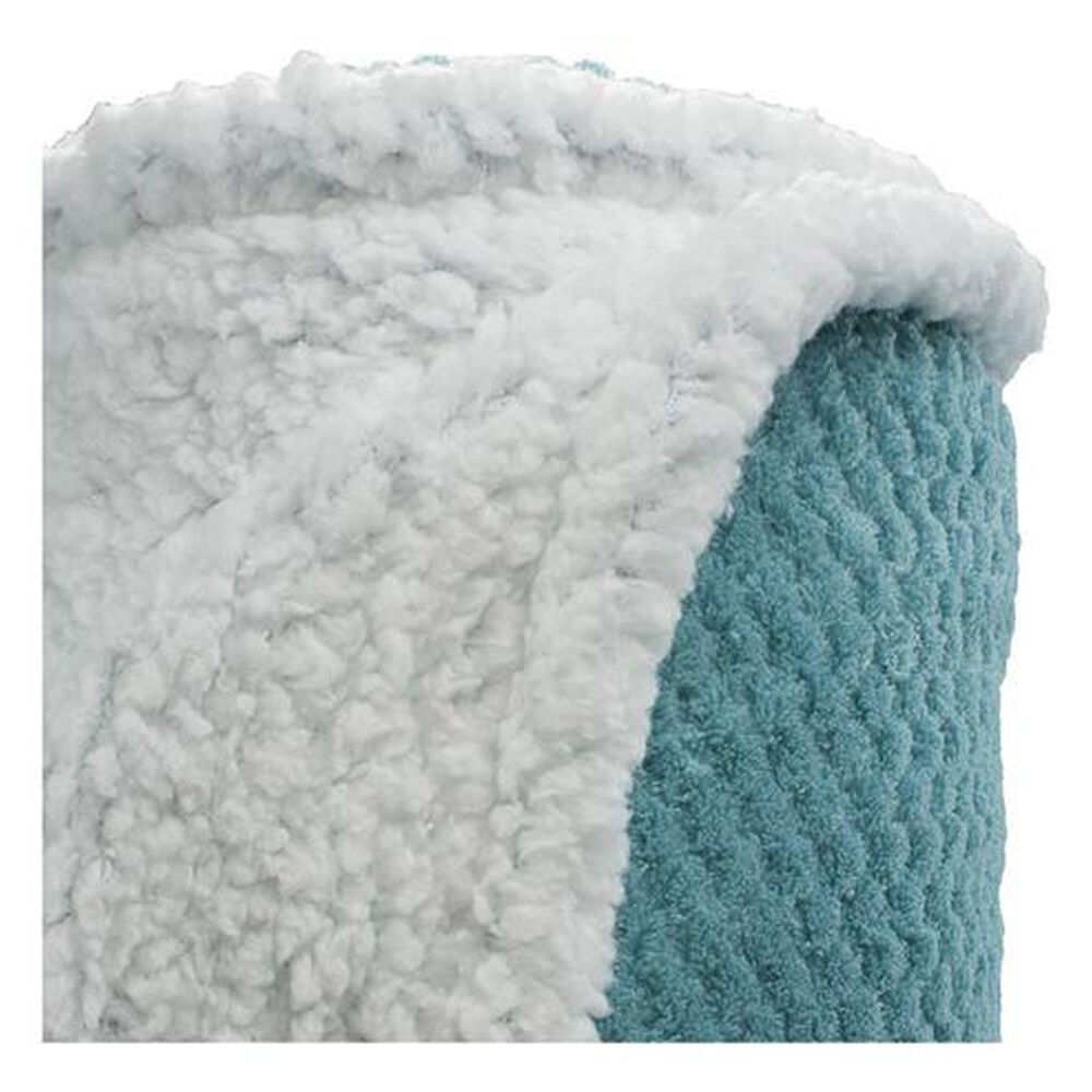 Frazada Andes Chiporro Panal Turquesa 2 Plaza image number 4.0