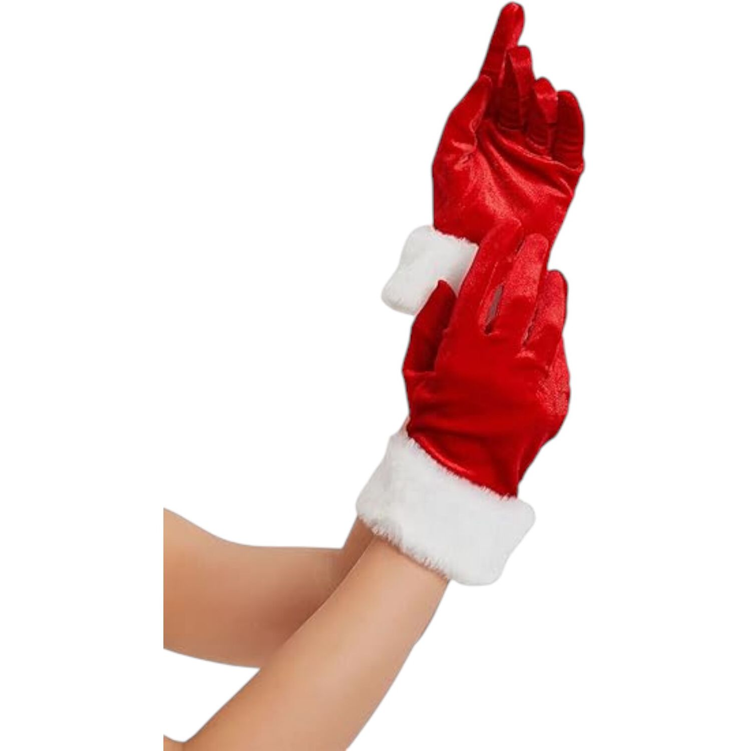 Guantes Rojos Navide&ntilde;os Estilo Tercipelo image number 3.0
