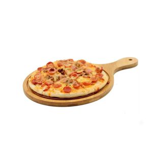 Bandeja Pizza Madera Bamb&uacute; Circular Asa Colgador 50cm