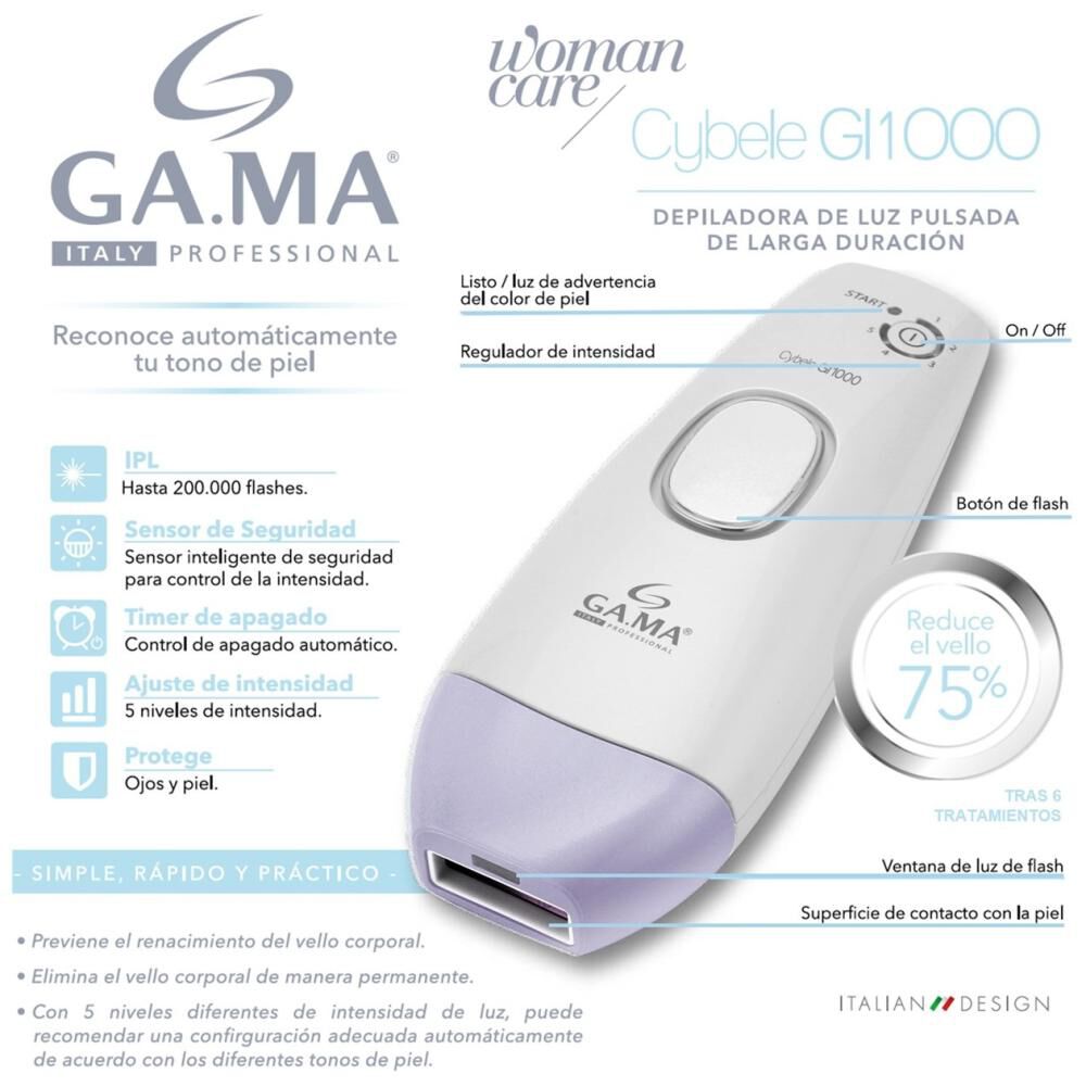 Depiladora IPL Gama Cybele Vt + Limpiador Brush Mini image number 2.0
