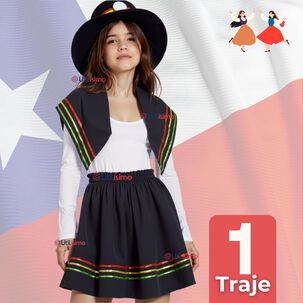 Traje Nortino Con Polera Fiestas Patrias Baile Nortino Negro