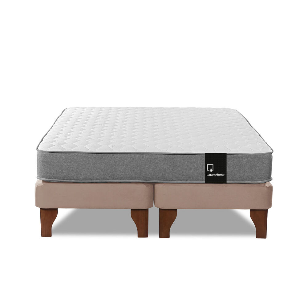 Cama Europea Zen Best Tela Velvet Beige 2 Plazas image number 3.0