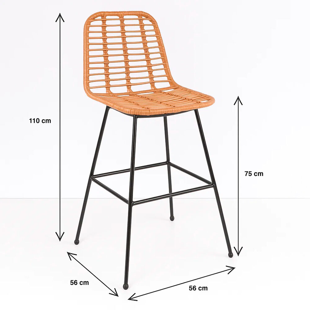 Taburete Alto De Terraza Rattan Grecia Color Madera image number 3.0