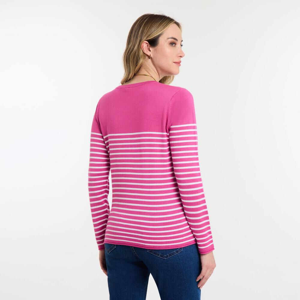 Sweater Listado Manga Larga Cuello Redondo Mujer Geeps image number 3.0