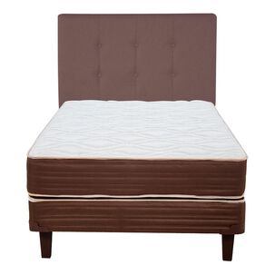 Cama Europea Mantahue Acua / 1 Plaza / Base Normal  + Respaldo