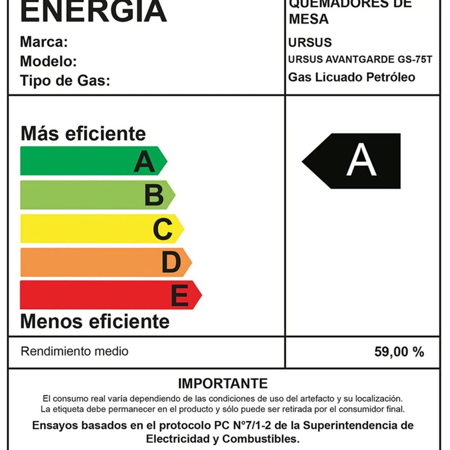 Encimera A Gas Licuado Ursus Trotter Avantgarde Gs-75t image number 4.0
