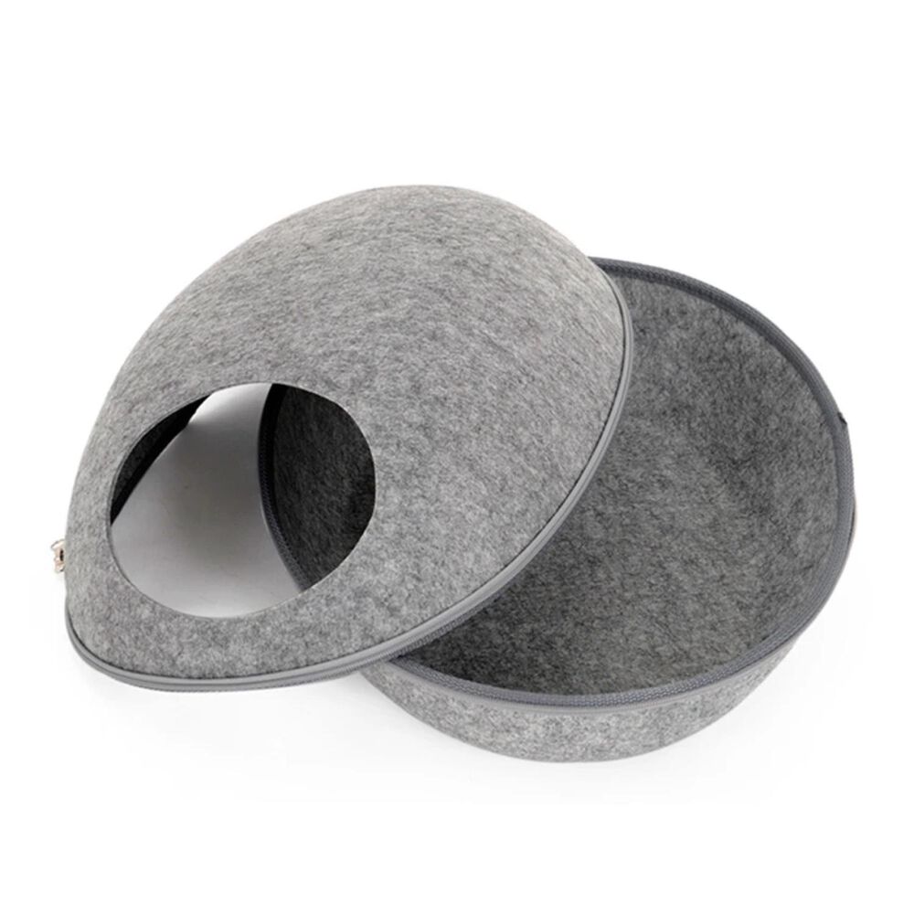Cama Saco Para Dormir Circular Gris Perros Gatos Mascotas image number 1.0