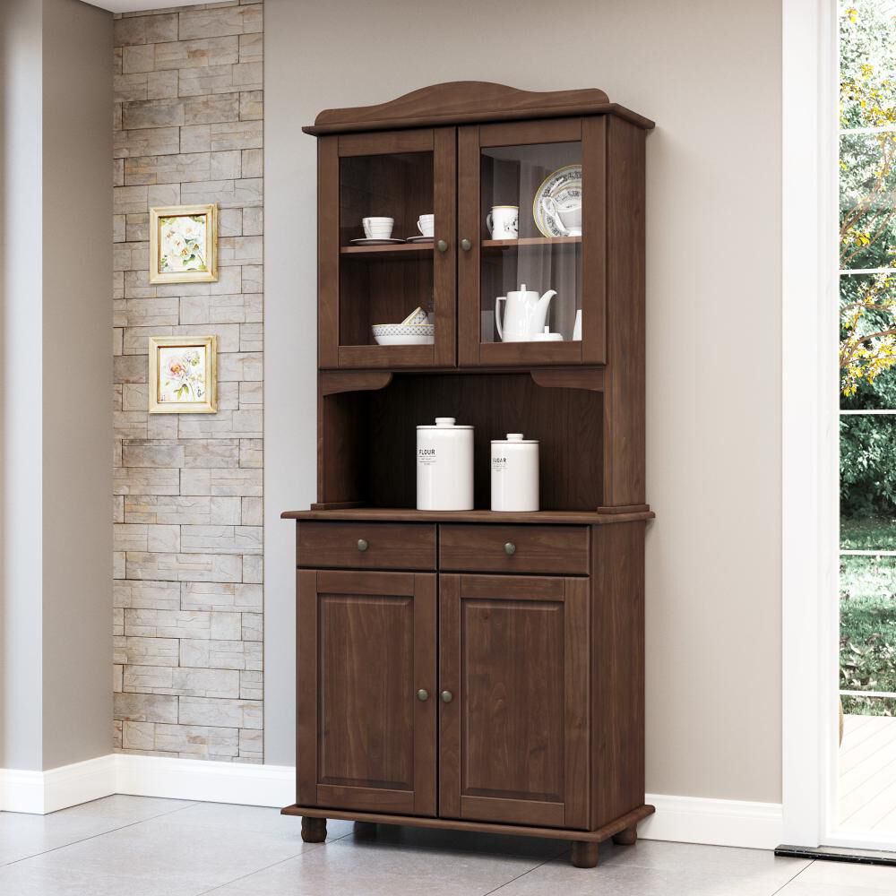 Vitrina Santa F&eacute; 4 Puertas + 2 Cajones Caoba image number 2.0