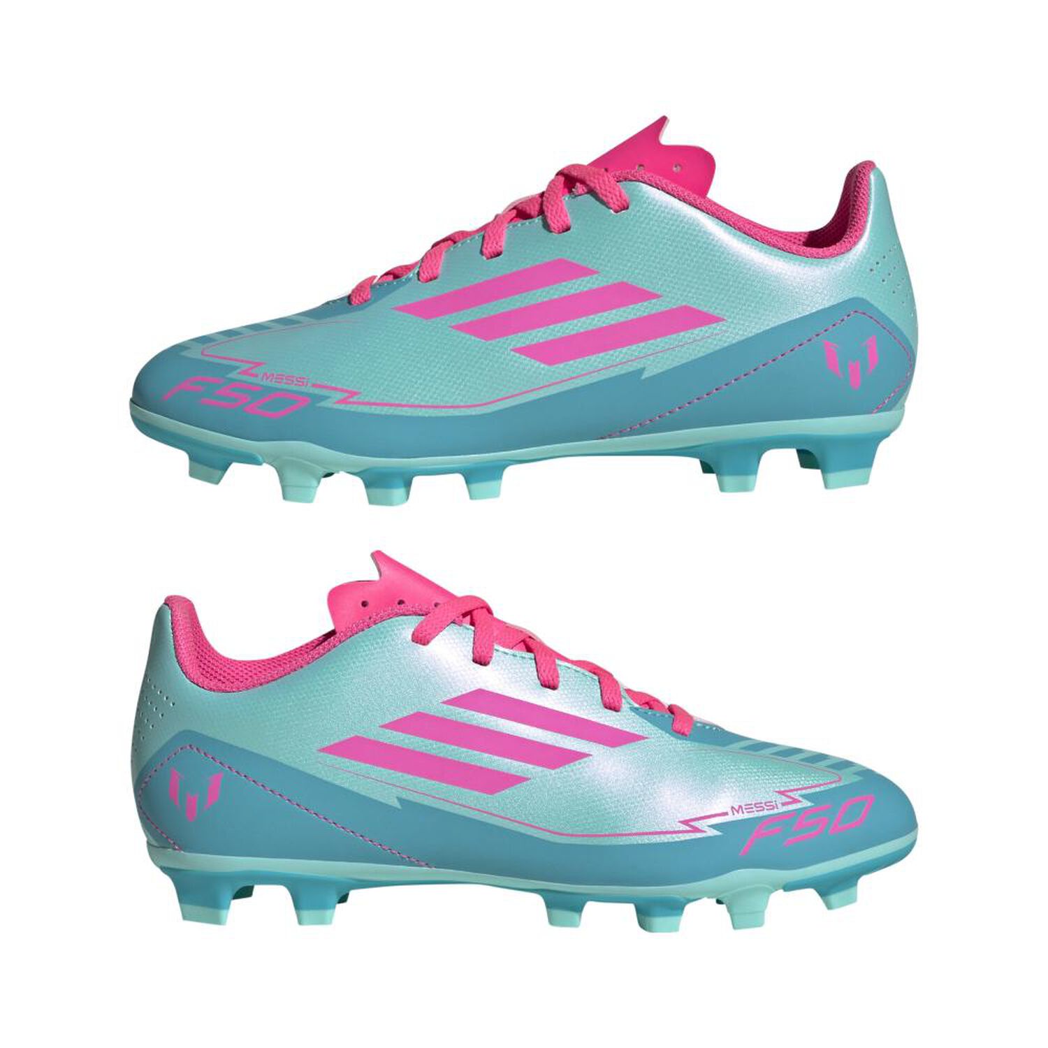 Zapato De F&uacute;tbol Ni&ntilde;o Adidas F50 Club Fg/mg J Messi Agua Marina image number 8.0