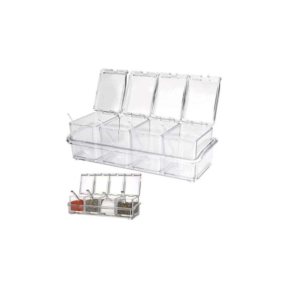 Set 4 Organizadores Transparente Para Especias Cucharas Tapa image number 0.0