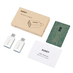 Aukey Adaptador Usb 3.0 A Usb Tipo C (2unidades) Blanco