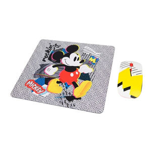 Kit Mouse Inal&aacute;mbrico + Mousepad Disney Mickey Dise&ntilde;o Divertido Y Conexi&oacute;n Sin Cables