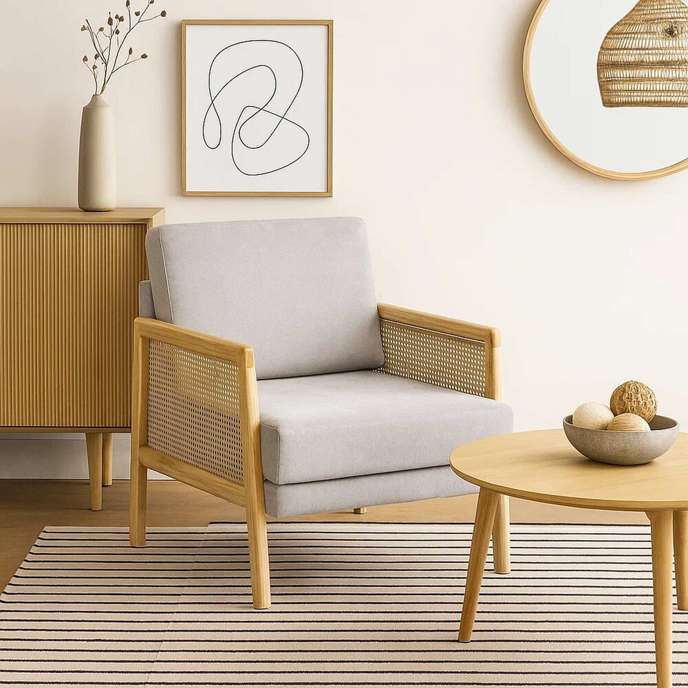 Sillon Madera Rattan Harmony - Gris image number 9.0