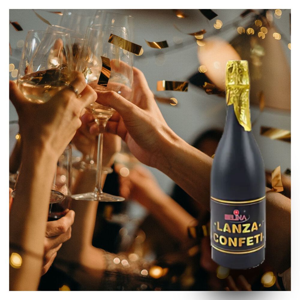 Lanza Confeti Botella Champán 10x33cm Cotillón Fiesta image number 2.0