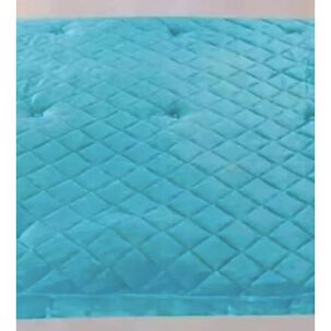 Cubre Colch&oacute;n Plush Acolchado 2 Plazas Celeste