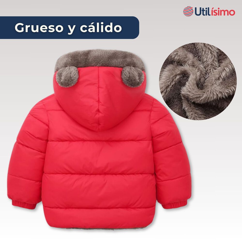 Parka Con Capucha Manga Larga Unicolor Niño Y Niña Jump Kids Red image number 3.0
