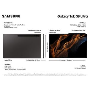 Tablet 14.6" Samsung Galaxy Tab  S8 ULTRA + Keyboard Cover / 12 GB RAM / 256 GB