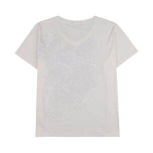 Polera Lisa Con Estampado Manga Corta Cuello V Mujer Lesage