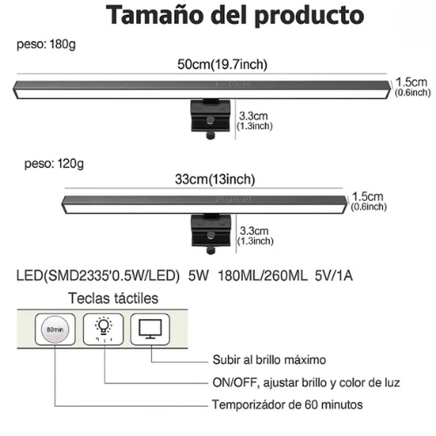 Barra De Luz Para Monitor Pc 55cm Con Retroiluminaci&oacute;n Rgb image number 1.0