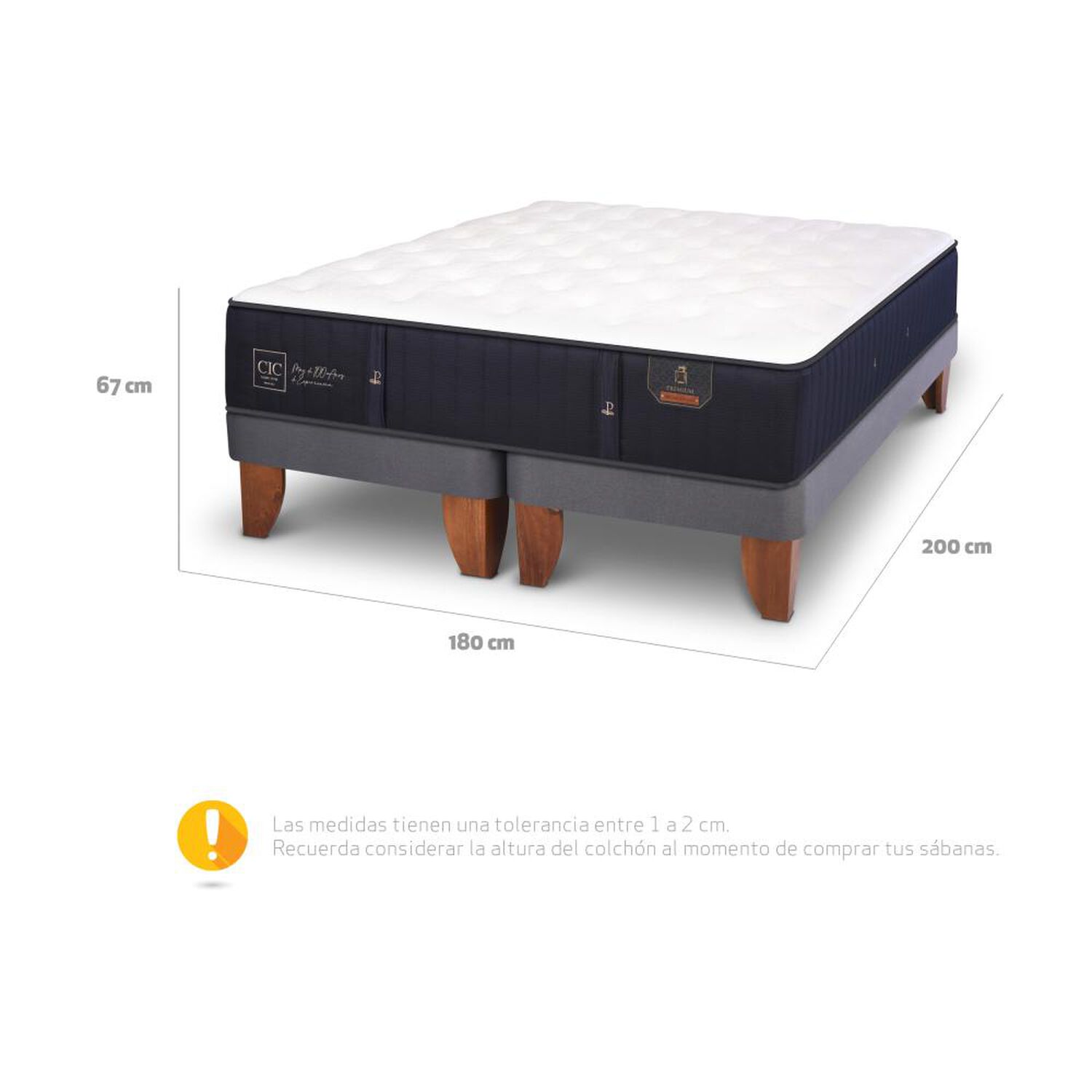 Cama Europea Cic Premium / King / Base Dividida image number 2.0