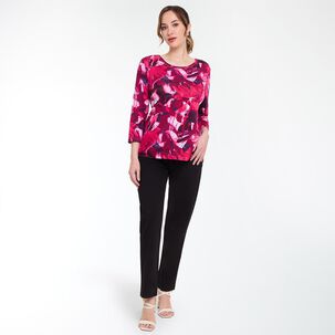 Polera Full Print Manga 3/4 Cuello Redondo Mujer Lesage