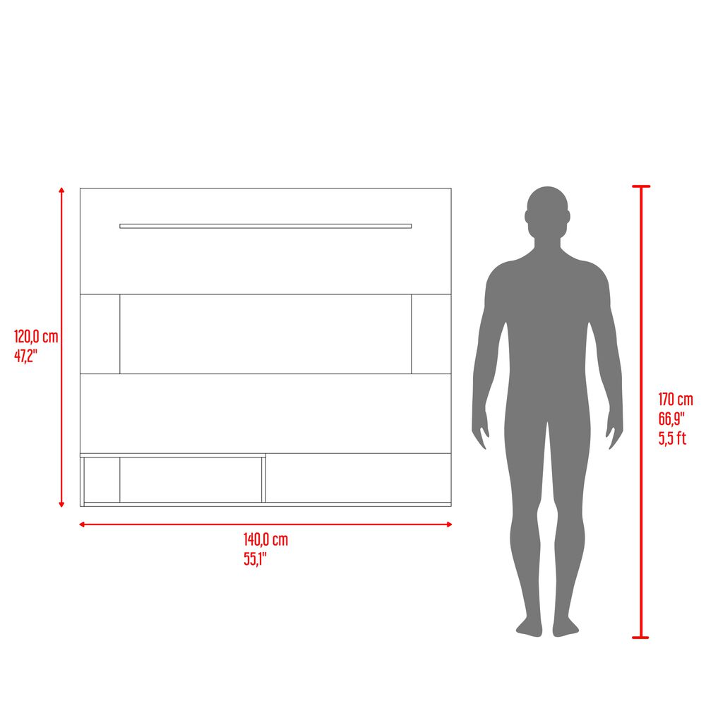 Panel Tv 55" 120x150x31,5 Cm Fm-001o Café Claro Y Negro image number 3.0