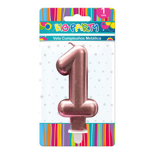 Vela Metalica N 1 Gold/silver/rose Gold Big Party