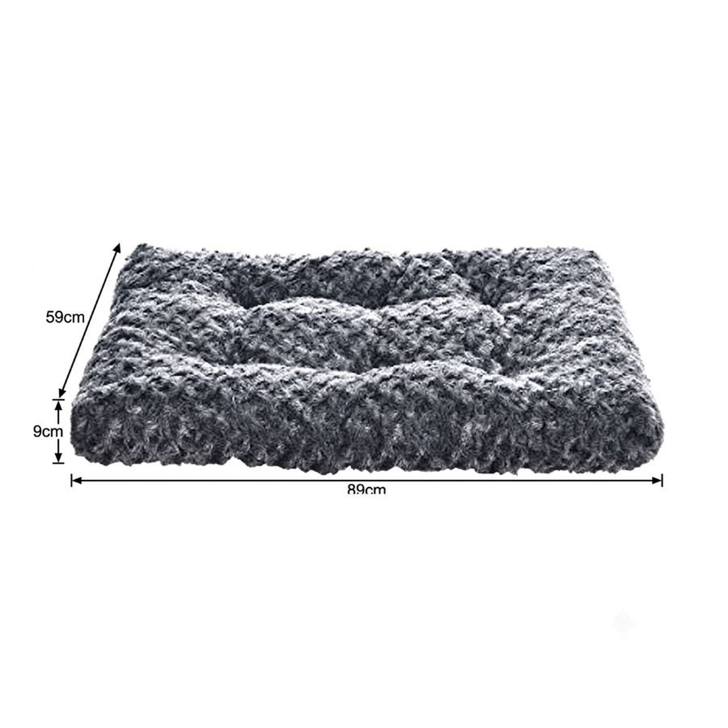 Cama Mascota Perro Gato Peluche Suave Lavable Gris 89x59x9 image number 2.0