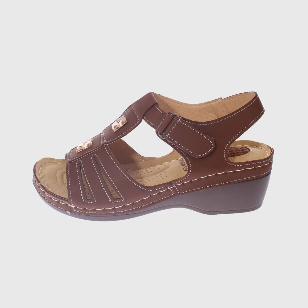 Sandalia Confort Caf&eacute; Modelo Italiano Art. 5ask73335brown image number 1.0