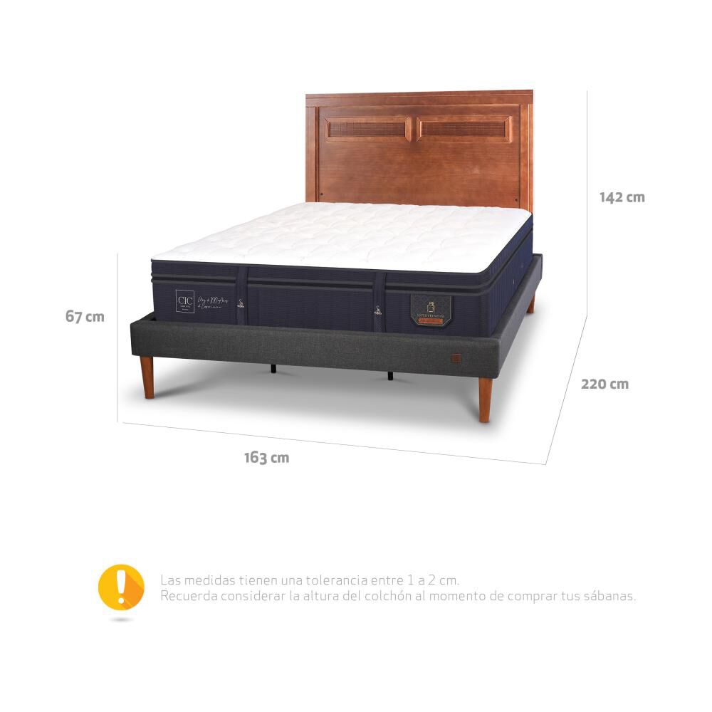 Cama Europea Cic Super Premium / King / Base Normal + Respaldo image number 12.0