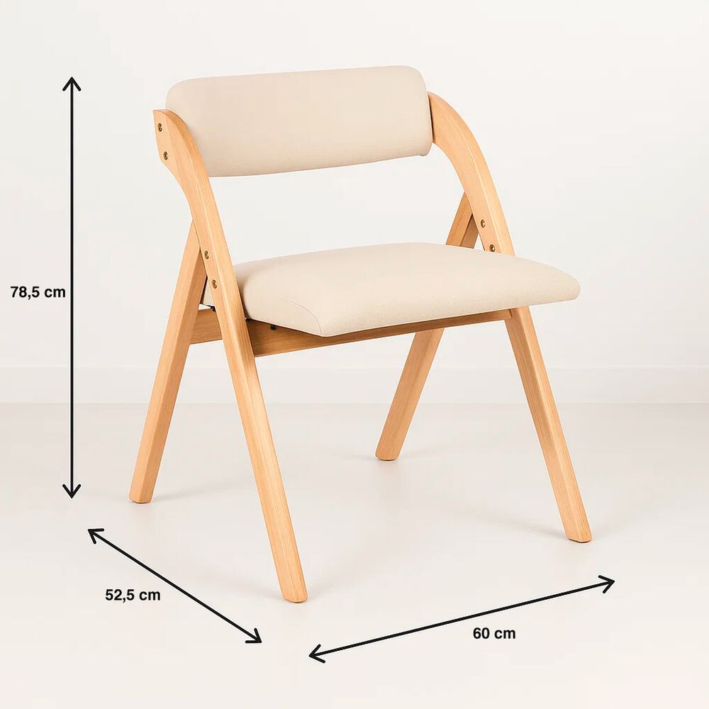 Silla Betlahem De Madera Plegable Acolchada - Beige image number 10.0
