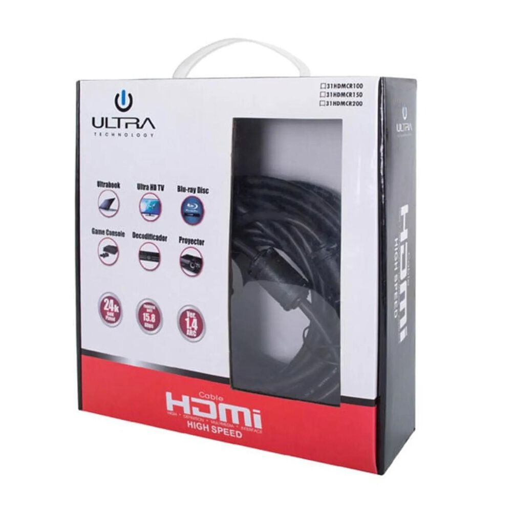 Cable Hdmi Industrial 10mts 15.8gbps V1.4 Negro image number 1.0