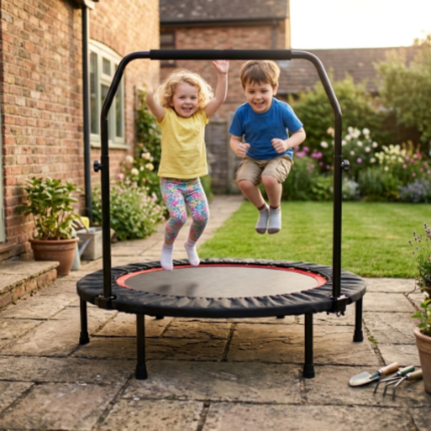 Trampol&iacute;n Fitness 1,02 M Con Barra Ejercicio Resistente image number 2.0
