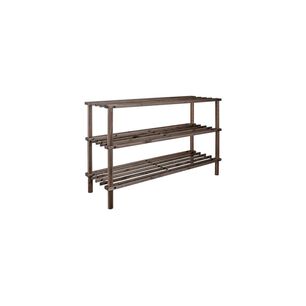 Zapatero Organizador De Madera Con 3 Niveles Marr&oacute;n Oscuro