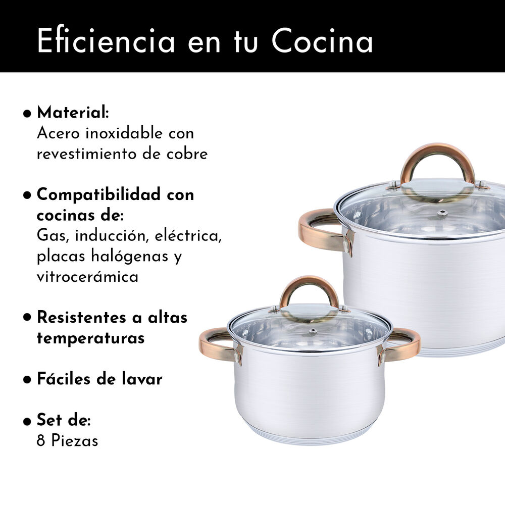 Set Baterías 8 Piezas Acero Inoxidable Berlín Gris image number 4.0