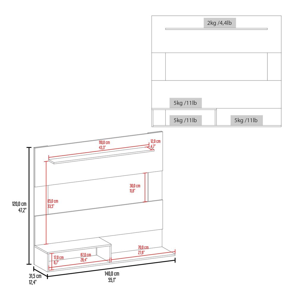 Panel Tv 55" 120x140x31,5 Cm Fm-001 image number 5.0
