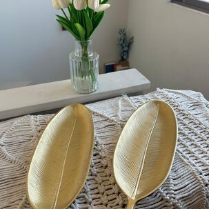 Set De 2 Bandejas Dise&ntilde;o Hojas