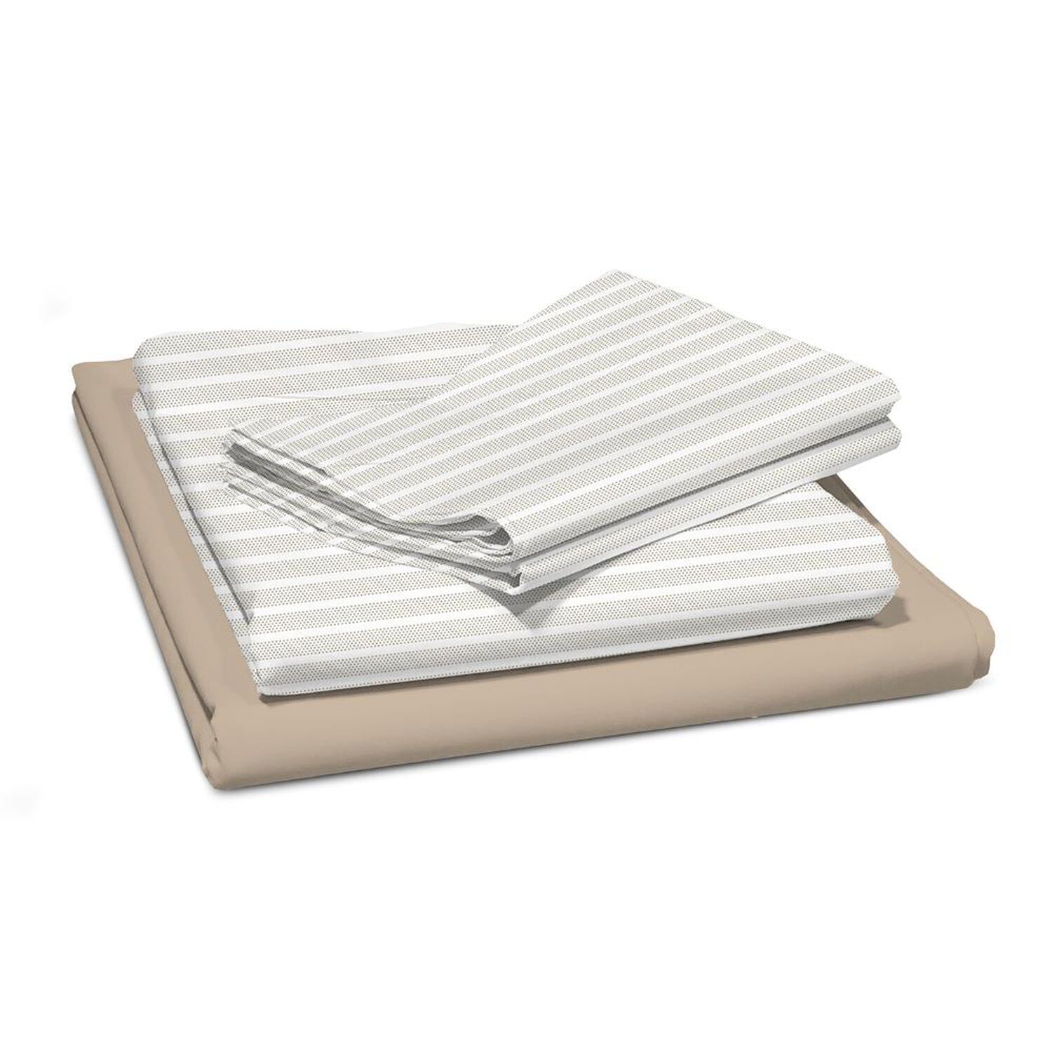Sabanas Andes 180 Hilos Estampada Franjas Taupe 2 Plazas image number 2.0