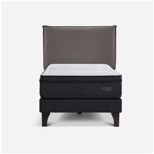 Cama Europea Rosen Tempo / 1.5 Plazas / Base Normal  + Respaldo Maurice Chocolate