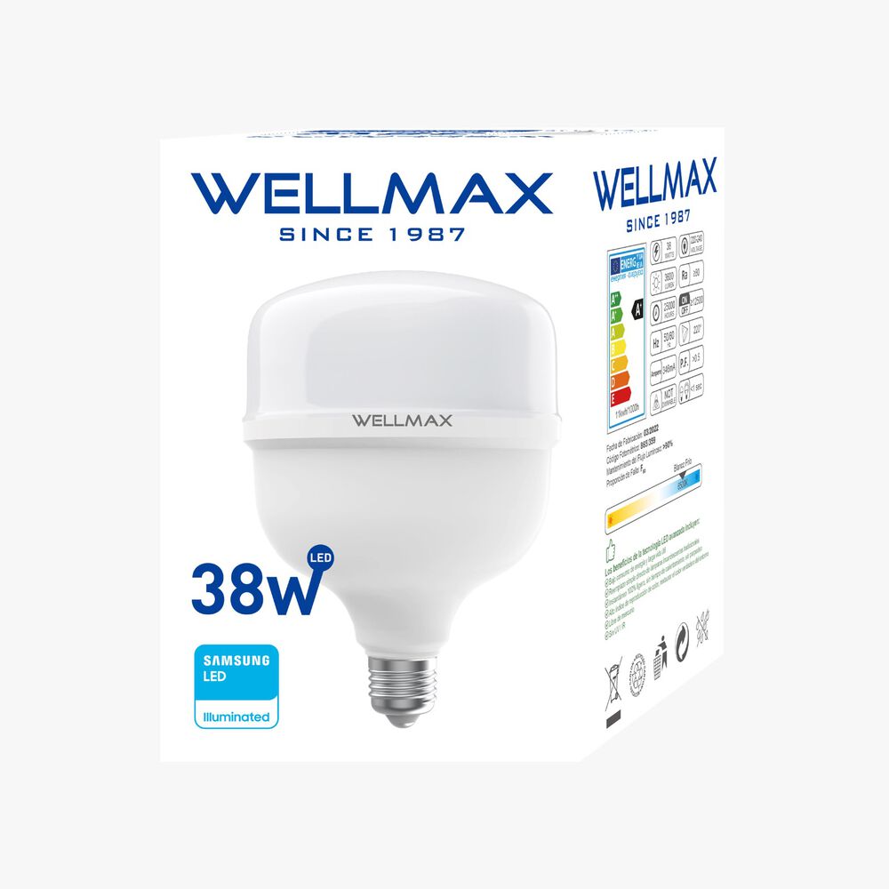 Ampolleta Led Wellmax 38w High Power Professional Line T115 image number 2.0
