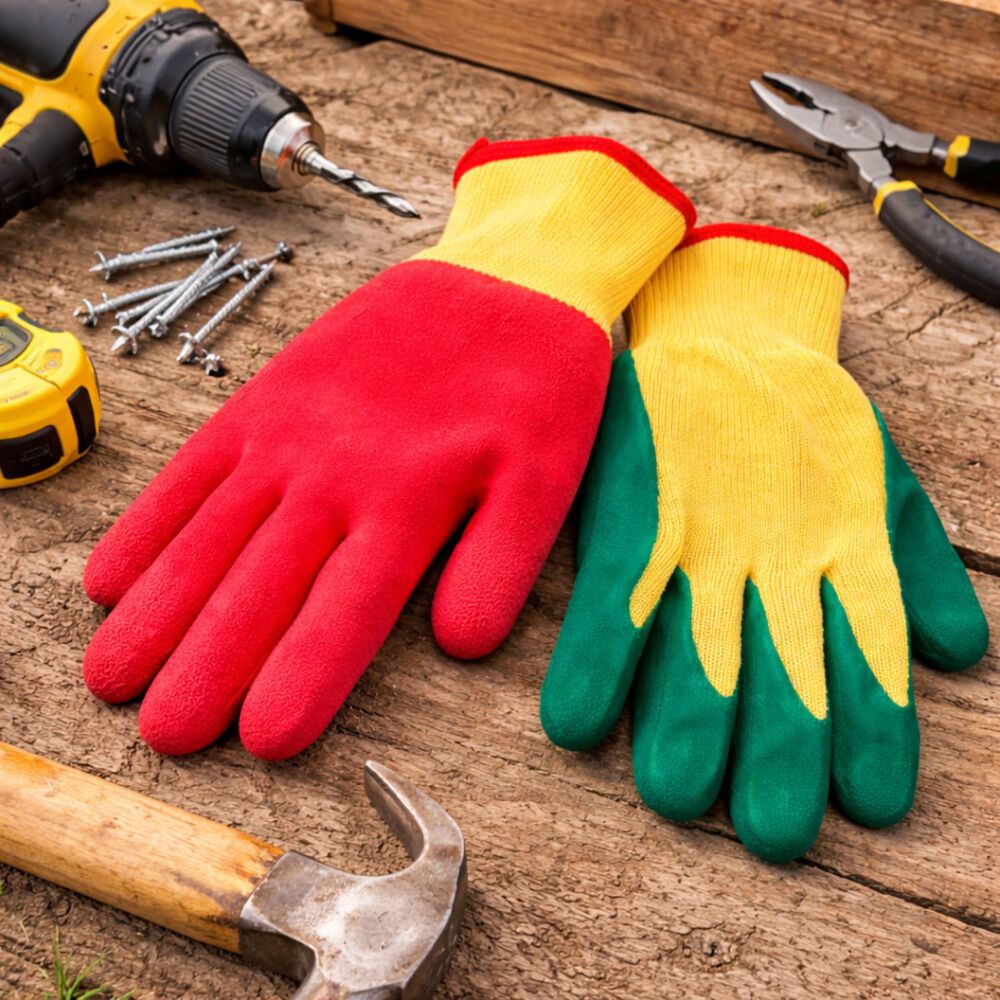 Guante Palma Goma Grueso Jardin Jardineria Verde Talla M image number 3.0